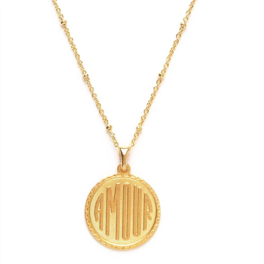 NEW AMANO STUDIO women's amour medallion necklace in gold